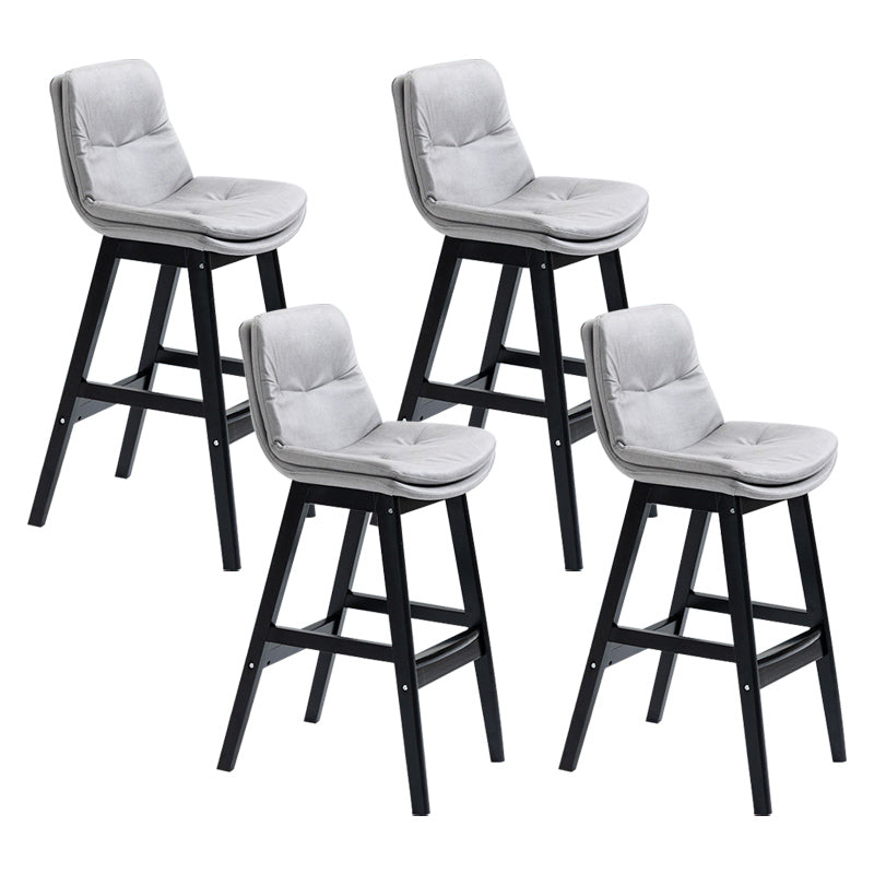 Modern Rubberwood Footrest Barstool Low Back Restaurant Stool