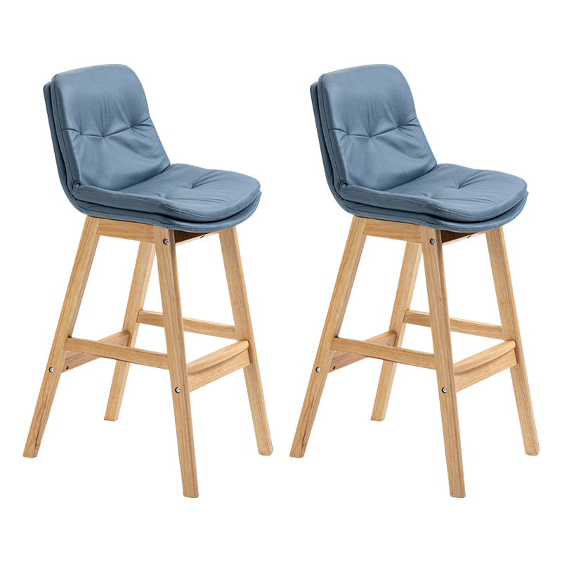 Modern Rubberwood Footrest Barstool Low Back Restaurant Stool