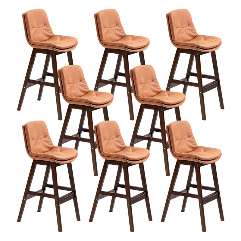 Modern Rubberwood Footrest Barstool Low Back Restaurant Stool