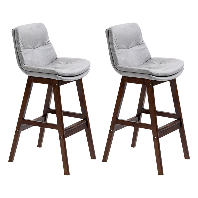 Modern Rubberwood Footrest Barstool Low Back Restaurant Stool