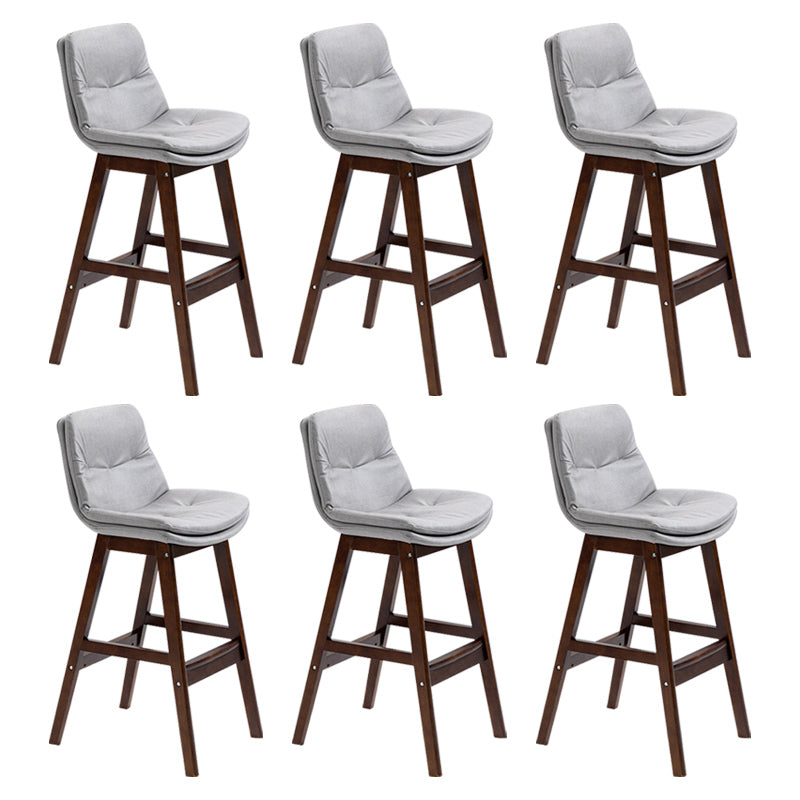Modern Rubberwood Footrest Barstool Low Back Restaurant Stool