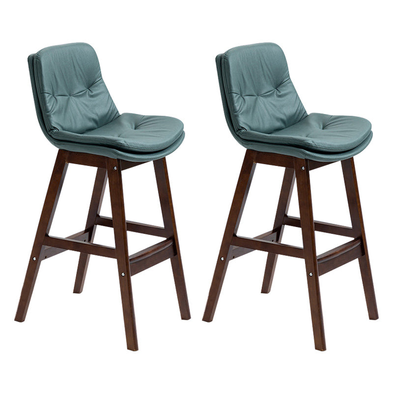 Modern Rubberwood Footrest Barstool Low Back Restaurant Stool