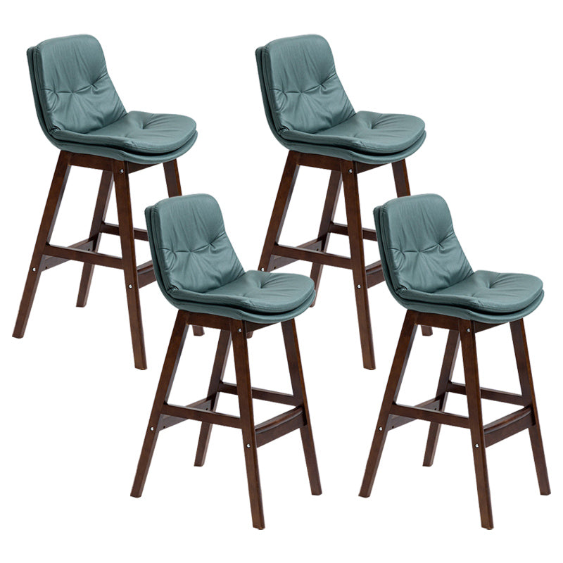 Modern Rubberwood Footrest Barstool Low Back Restaurant Stool