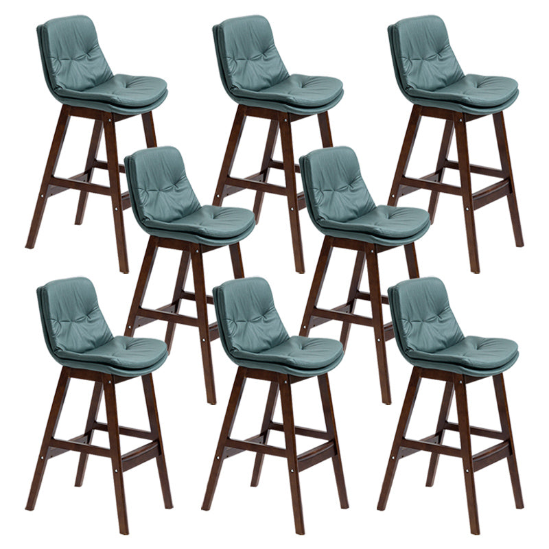 Modern Rubberwood Footrest Barstool Low Back Restaurant Stool