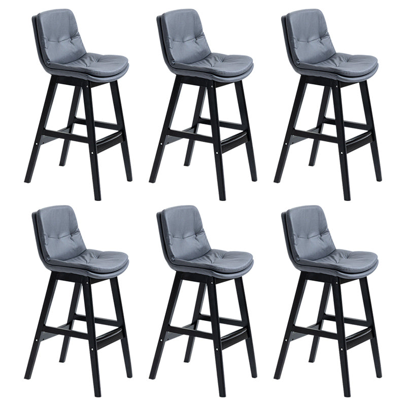 Modern Rubberwood Footrest Barstool Low Back Restaurant Stool