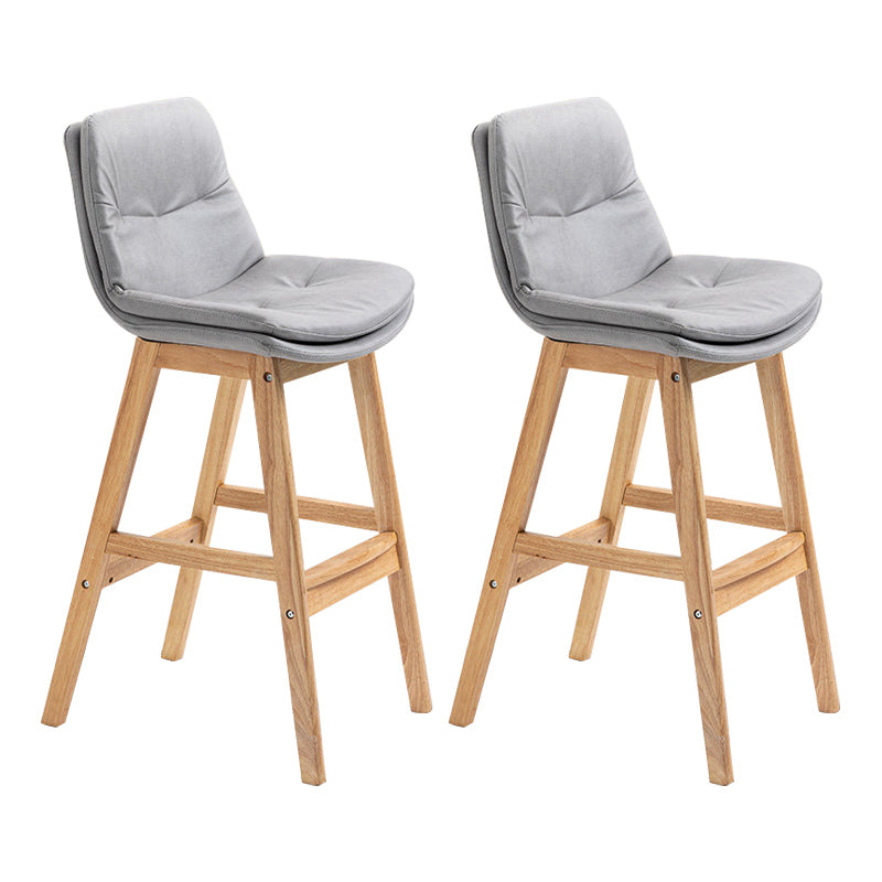Modern Rubberwood Footrest Barstool Low Back Restaurant Stool