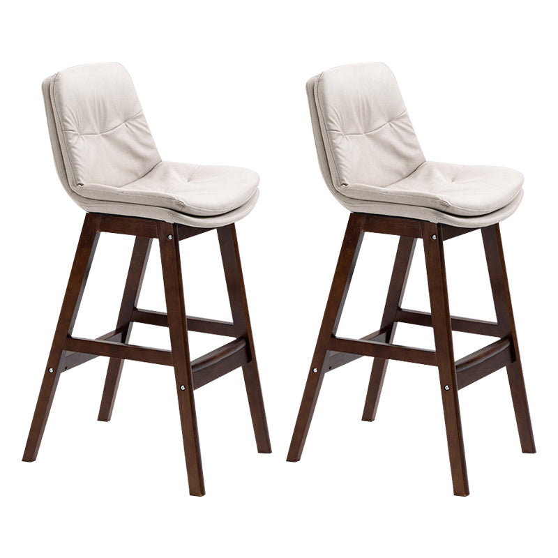 Modern Rubberwood Footrest Barstool Low Back Restaurant Stool
