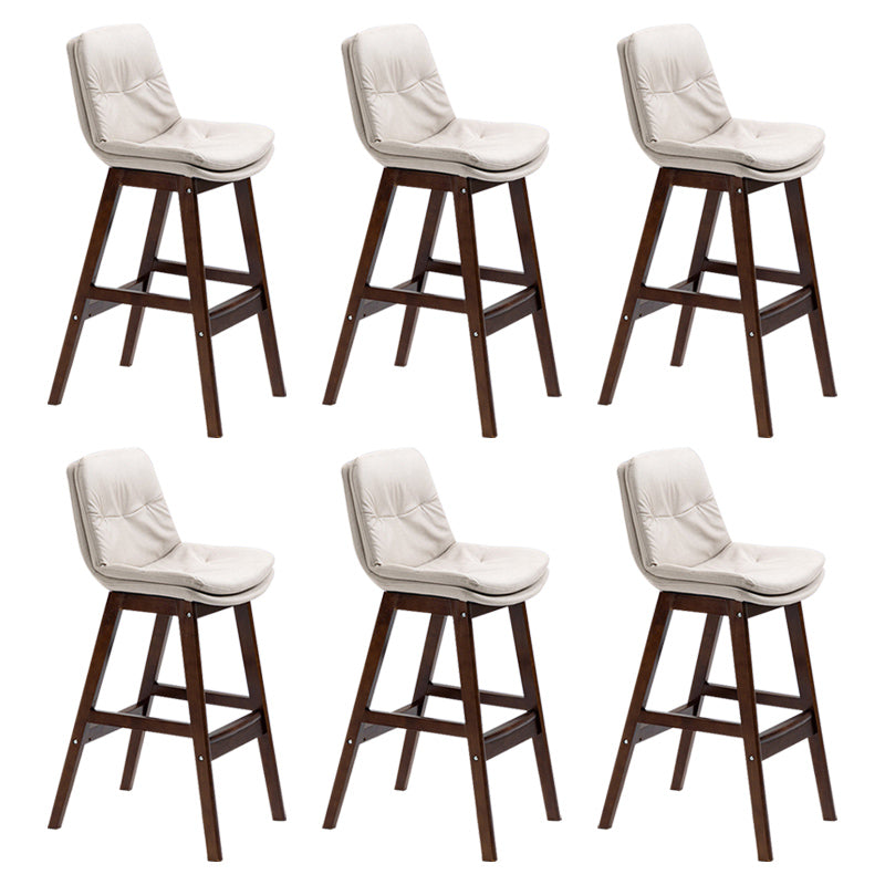Modern Rubberwood Footrest Barstool Low Back Restaurant Stool