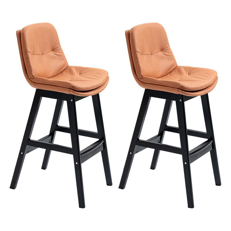 Modern Rubberwood Footrest Barstool Low Back Restaurant Stool
