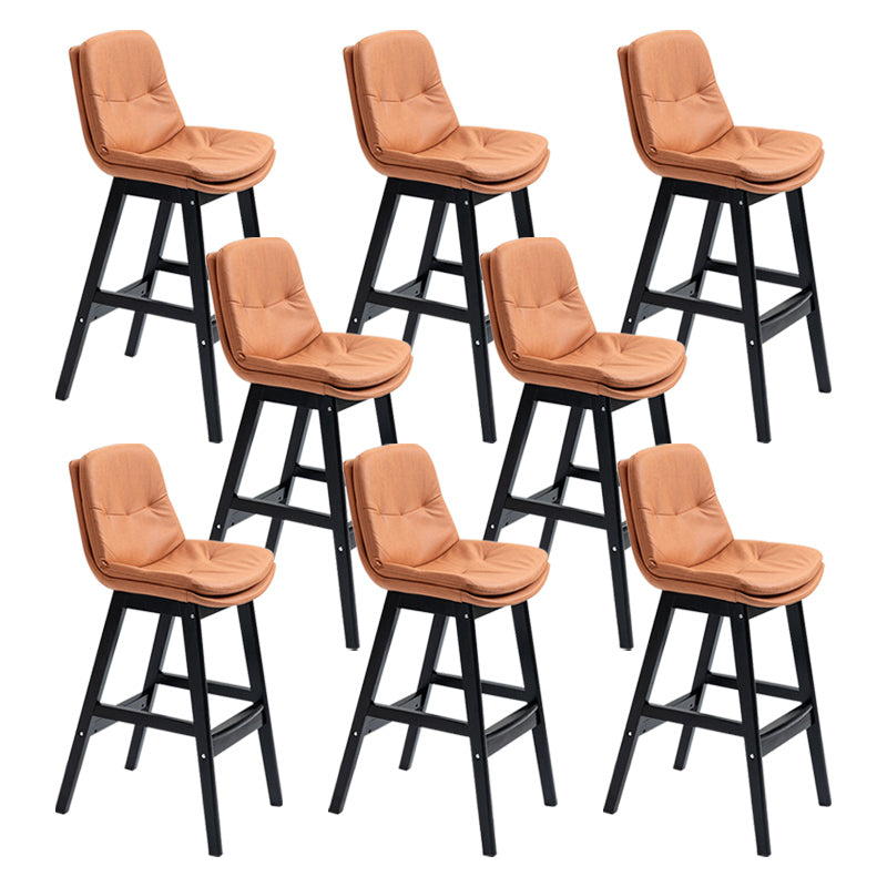 Modern Rubberwood Footrest Barstool Low Back Restaurant Stool