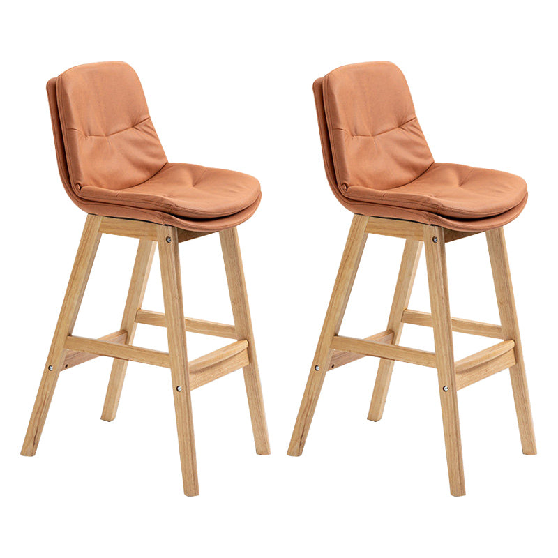 Modern Rubberwood Footrest Barstool Low Back Restaurant Stool