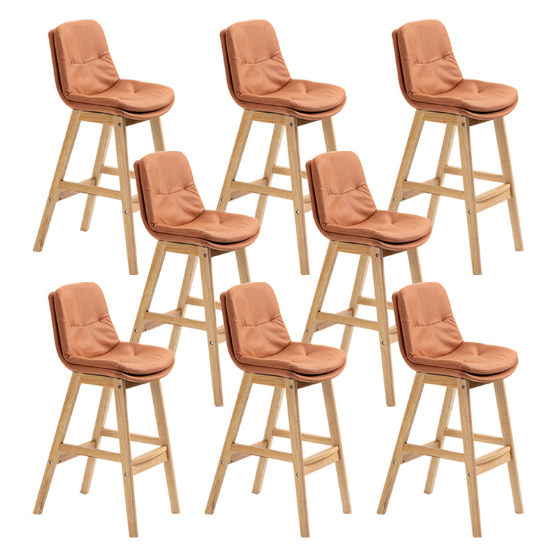 Modern Rubberwood Footrest Barstool Low Back Restaurant Stool