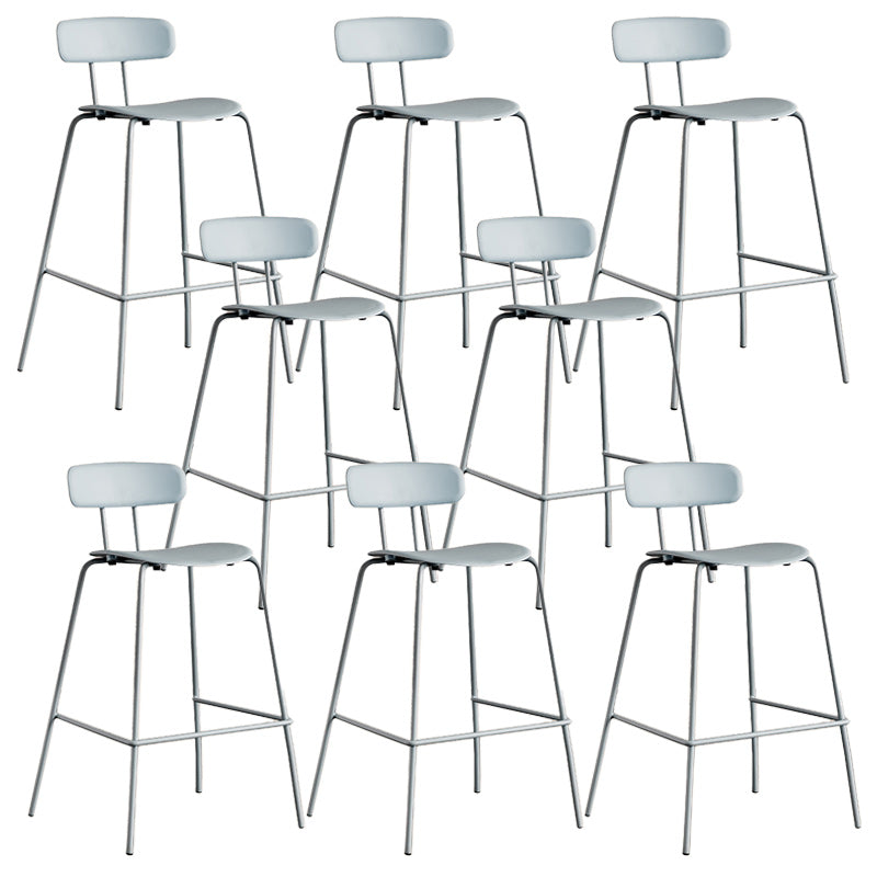 Modern Backrest Armless Counter Stool Metal Bar Stool with Plastic Cushion