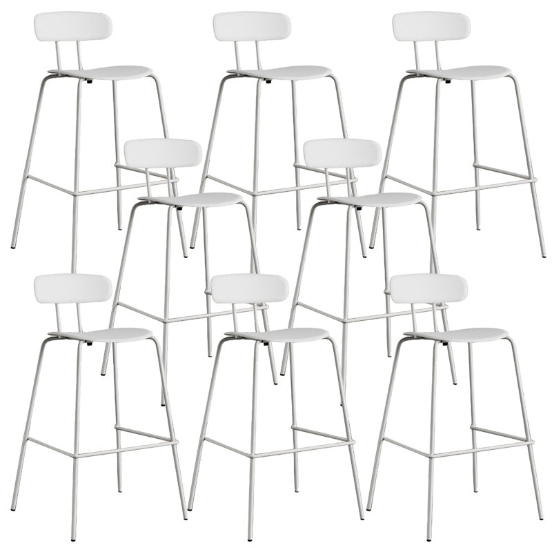 Modern Backrest Armless Counter Stool Metal Bar Stool with Plastic Cushion