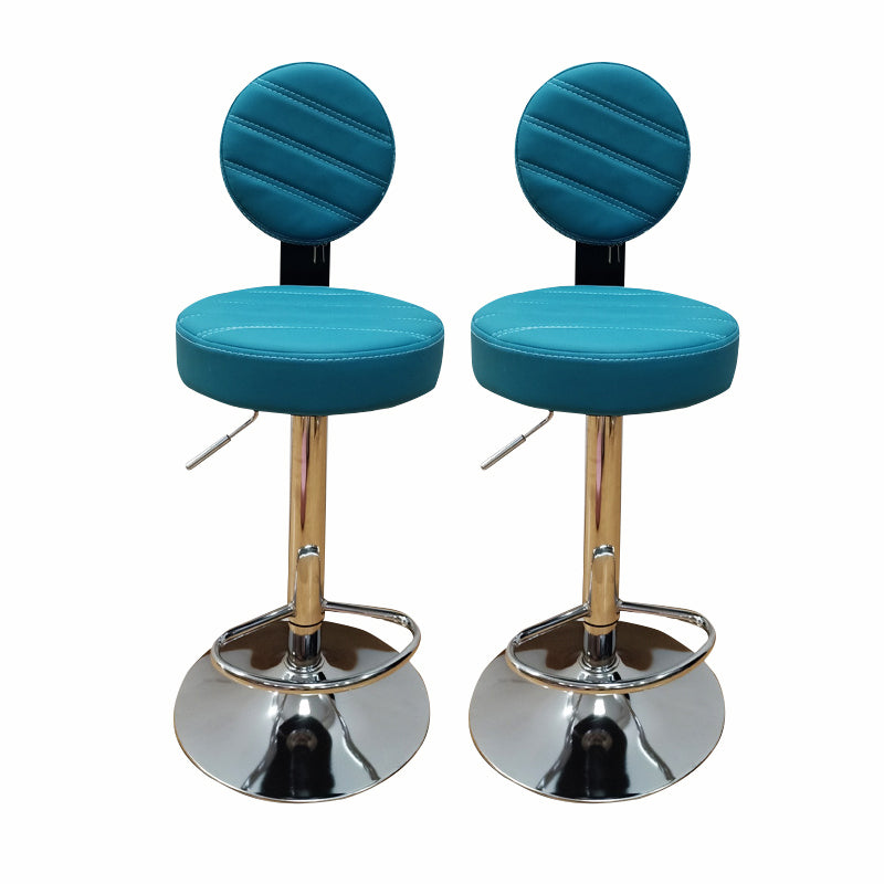 Contemporary Style Liftable Bar-stool PU Leather Counter Bar Stool with Metal Legs