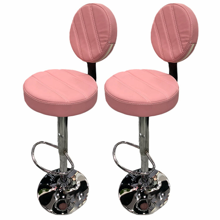 Contemporary Style Liftable Bar-stool PU Leather Counter Bar Stool with Metal Legs