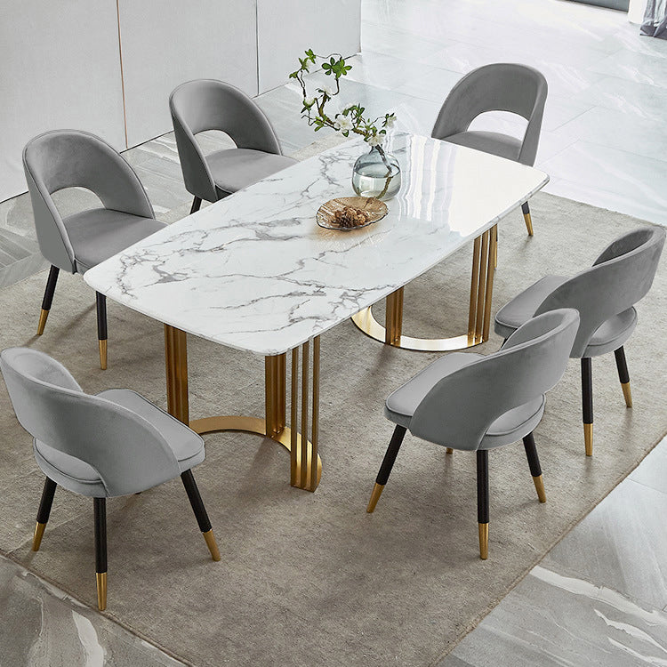 Nordic 1/2/7/9 Pieces Dining Set Rectangle Stone Dining Table for Dining Room