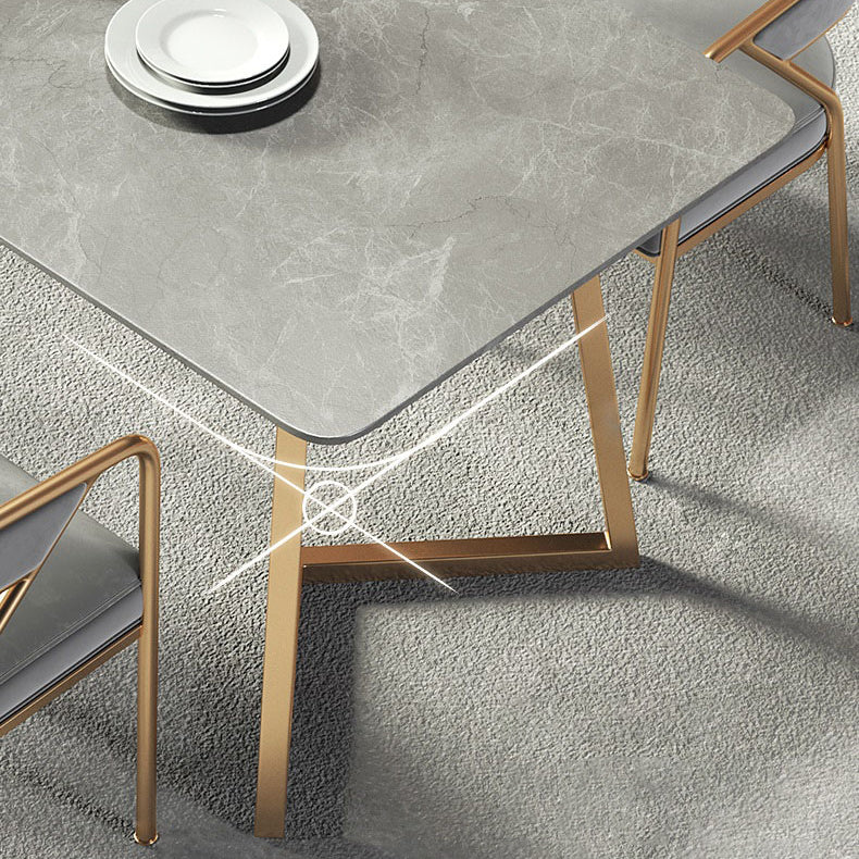 Nordic 1/5 Pieces Dining Set Rectangle Stone Dining Table for Dining Room