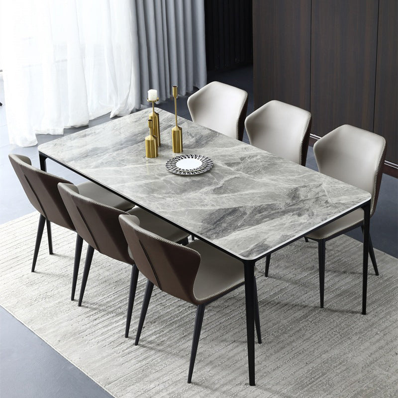 Modern Sintered Stone Dining Rectangle Table Set 1/4/6/7/9 Pieces Dining Set