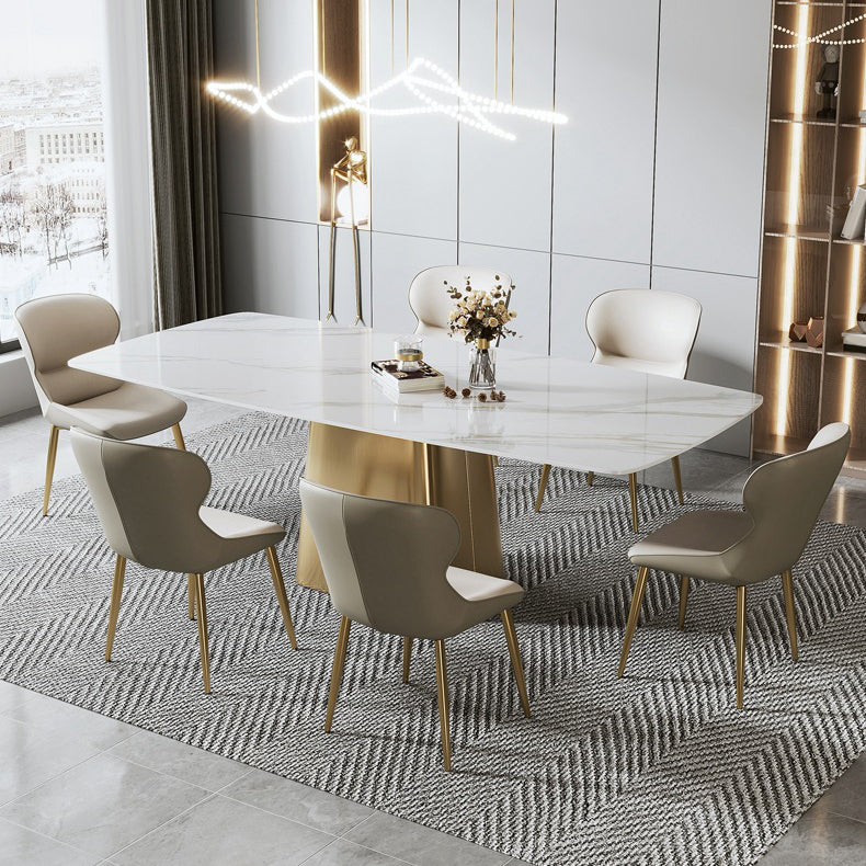 Nordic Glam Sintered Stone Dining Oval Table Set 1/4/5/6/7 Pieces Dining Set for Home