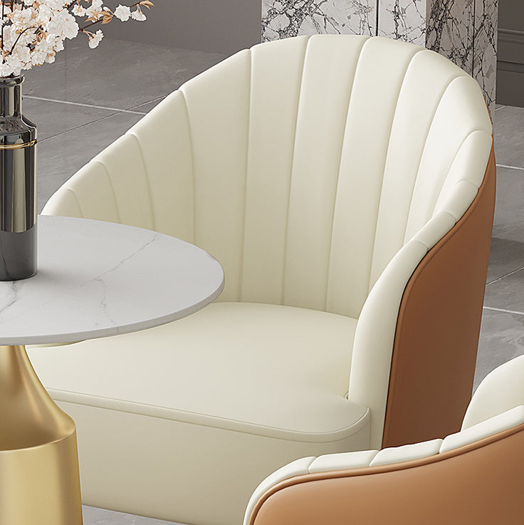 Glam Round Dining Table Set 1/5 Pieces Dinette Set with White Stone Top