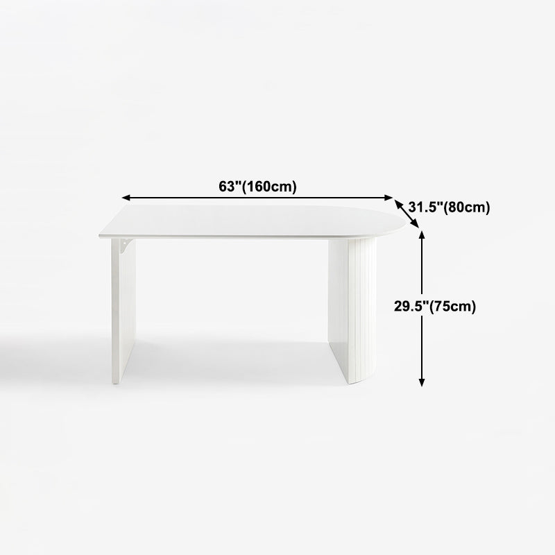 Wood Top Dining Table Traditional Luxury Dining Table with White Sled Base