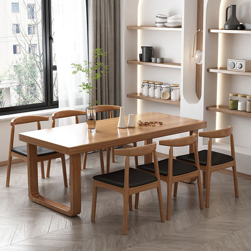 Simplicity Rectangle Dining Table Natural Pine Solid Wood Sled Base Table