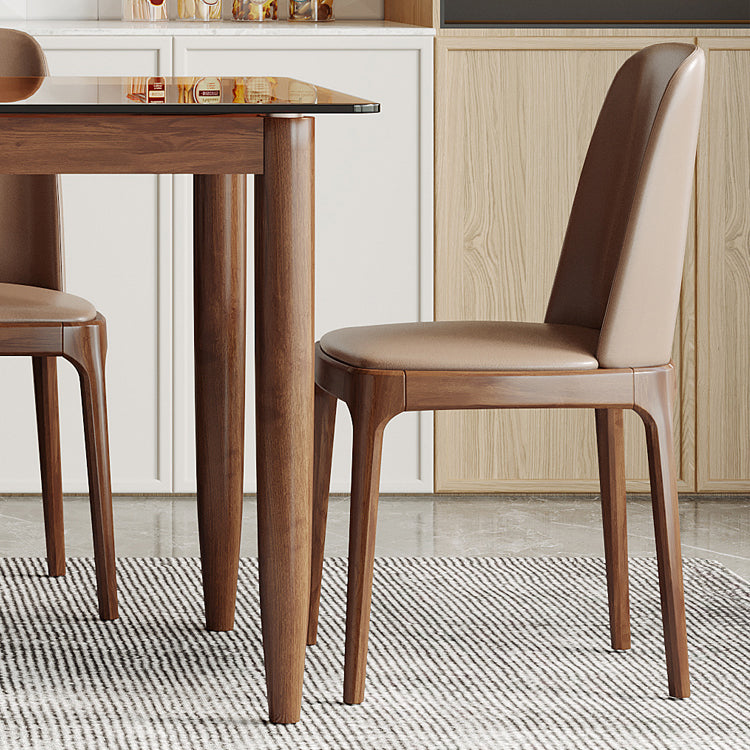 Modern Toughened Glass Top Table Rectangle Home Kitchen Desk with 4 Ash Legs