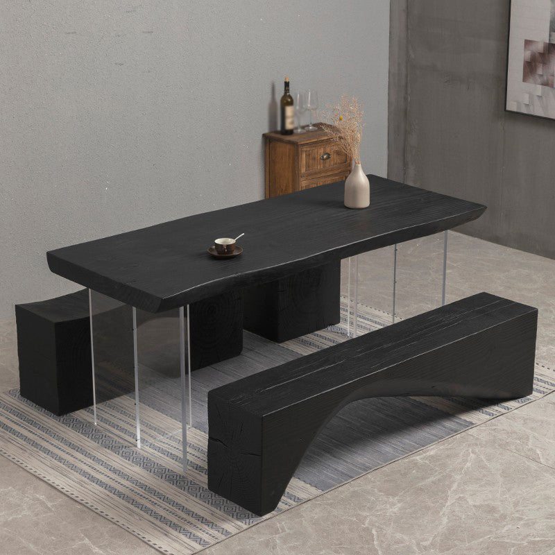 Modern Black in Solid Wood Counter Table Specialty Dining Table for Kitchen