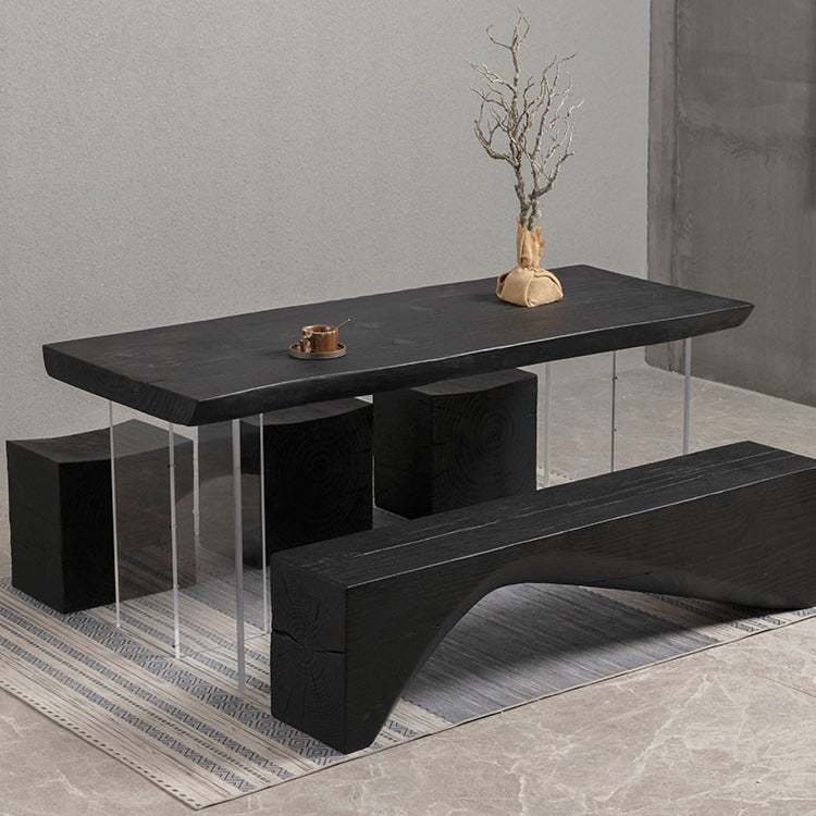 Modern Black in Solid Wood Counter Table Specialty Dining Table for Kitchen
