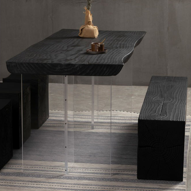 Modern Black in Solid Wood Counter Table Specialty Dining Table for Kitchen