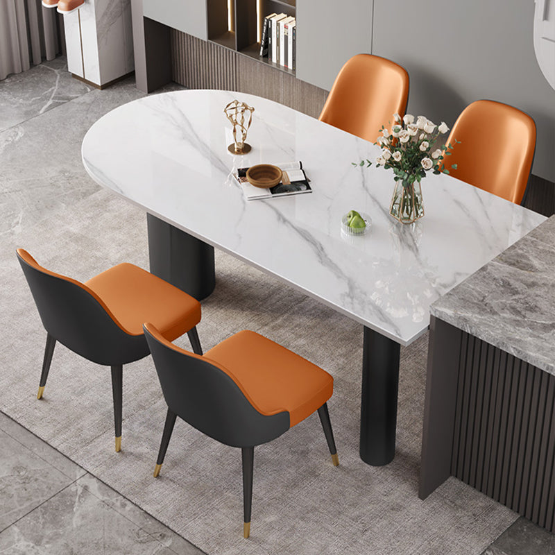 White Stone Top Dinner Room Kitchen Table Modern Tripod Base Dining Table