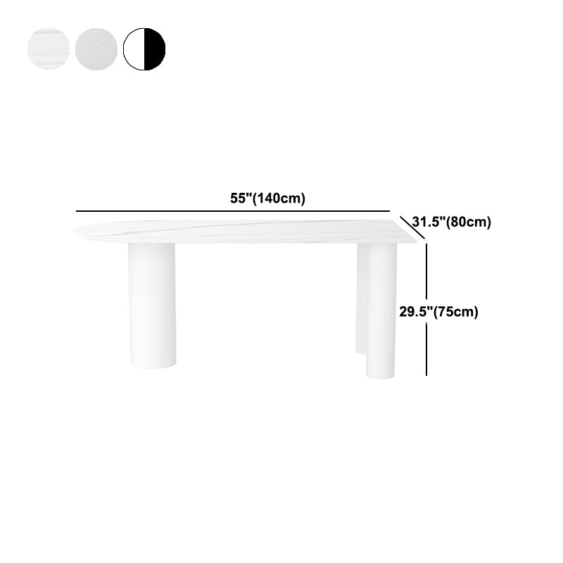 White Stone Top Dinner Room Kitchen Table Modern Tripod Base Dining Table