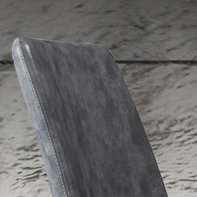 Modern Faux Leather Dining Chairs Metal Armless Dining Chair for Home Use