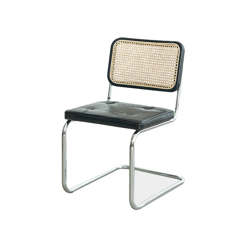 Metal Base Contemporary Conference Chair Low Back Armless Office Chair