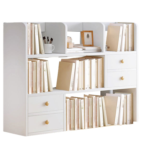 Modern Style Bookshelf Open Back Engineer Wood Bookcase for Home Office