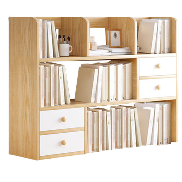 Modern Style Bookshelf Open Back Engineer Wood Bookcase for Home Office