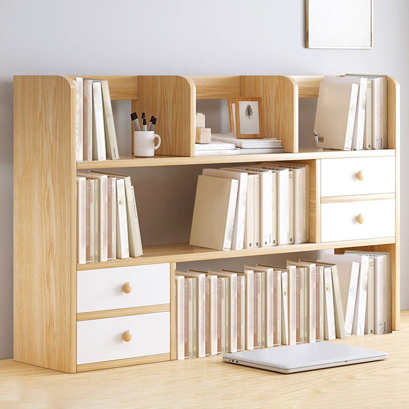Modern Style Bookshelf Open Back Engineer Wood Bookcase for Home Office