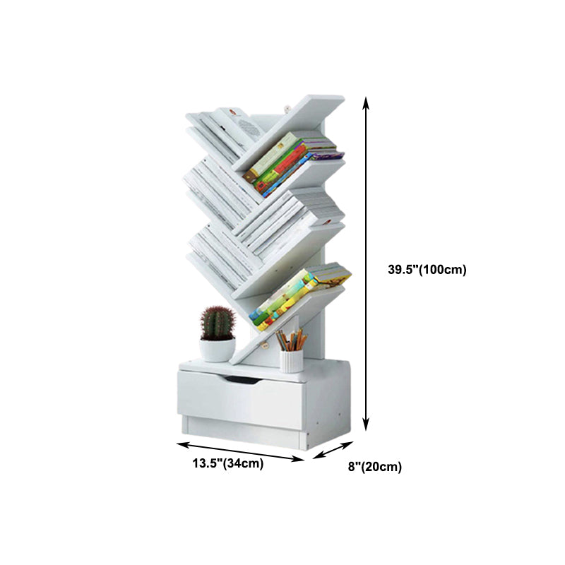 7.87"W Bookshelf Closed Back Contemporary Style Bookcase for Office Home