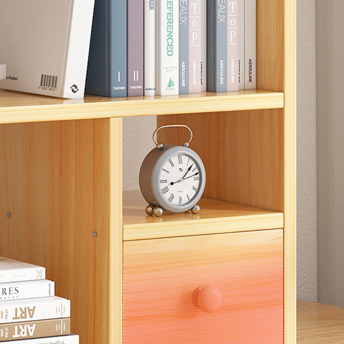 Modern Style Bookshelf Open Back Engineer Wood Bookcase for Office