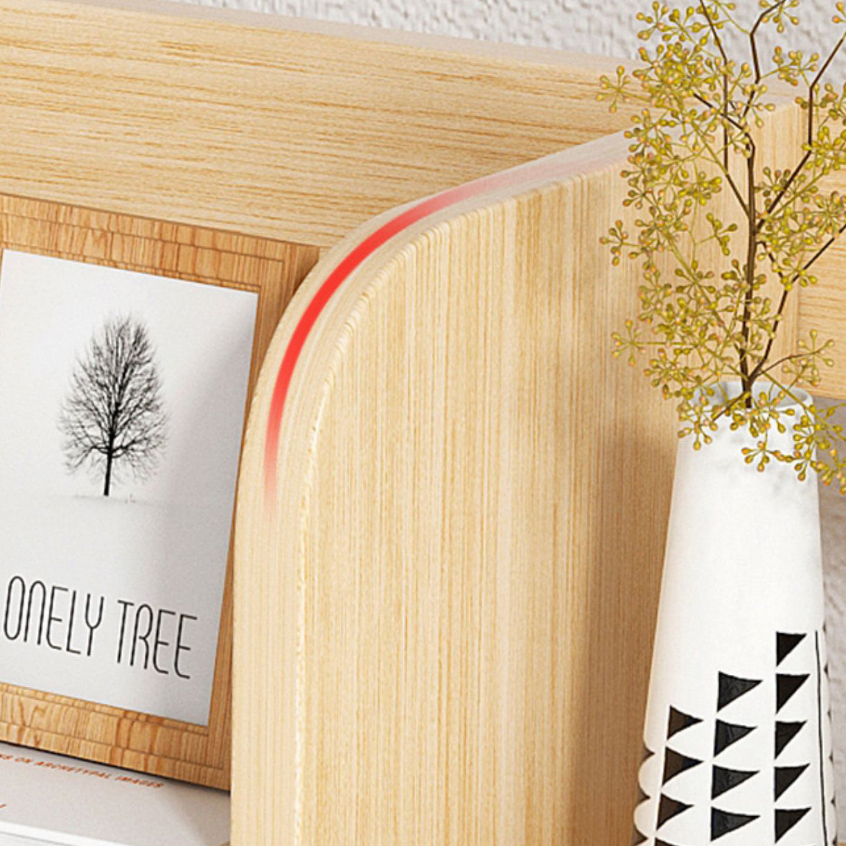 Modern Style Bookshelf Open Back Engineer Wood Bookcase for Office