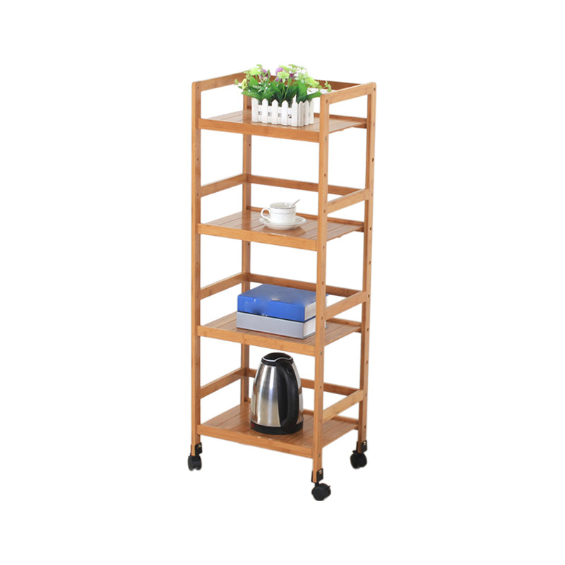 Brown Color Modern Style Bookshelf Bamboo Bookcase for Study Room