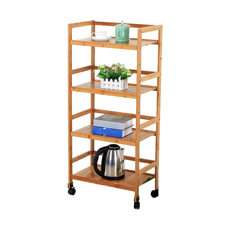Brown Color Modern Style Bookshelf Bamboo Bookcase for Study Room