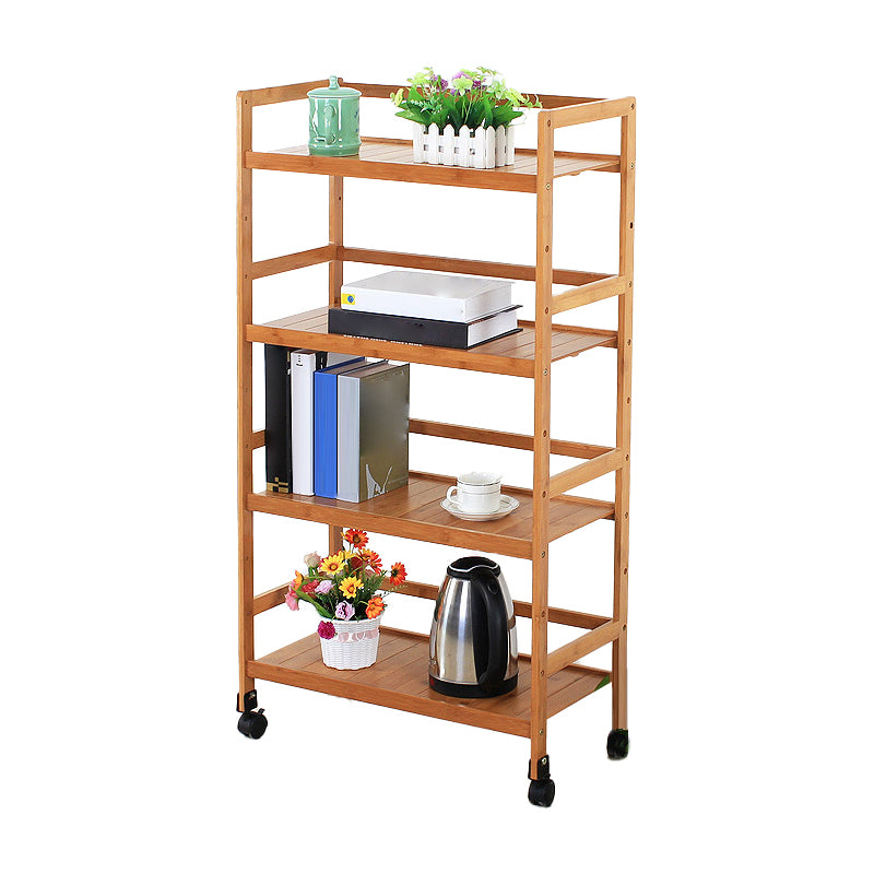 Brown Color Modern Style Bookshelf Bamboo Bookcase for Study Room