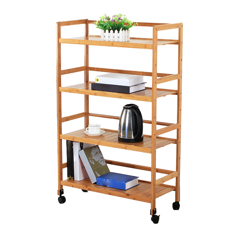 Brown Color Modern Style Bookshelf Bamboo Bookcase for Study Room