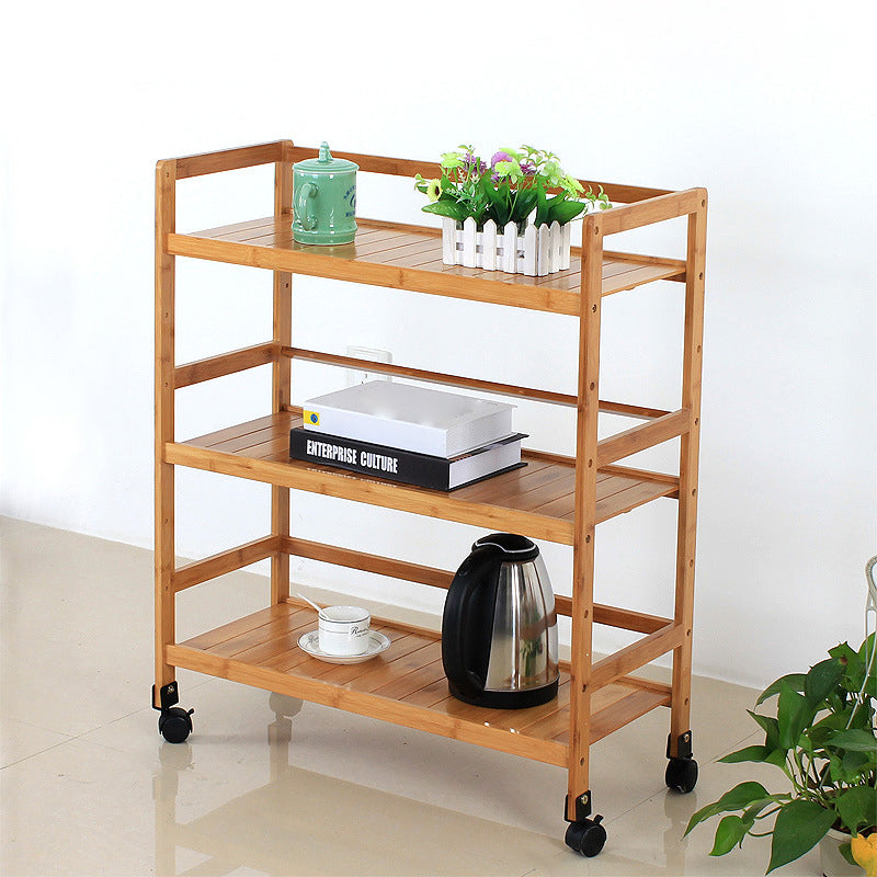 Brown Color Modern Style Bookshelf Bamboo Bookcase for Study Room