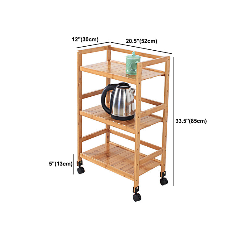 Brown Color Modern Style Bookshelf Bamboo Bookcase for Study Room