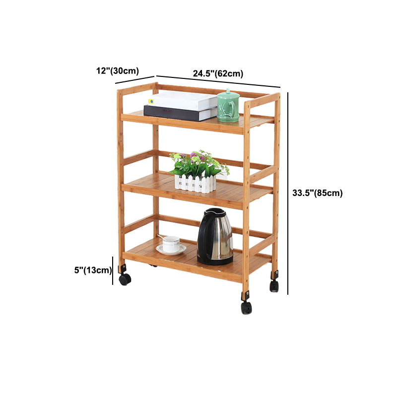 Brown Color Modern Style Bookshelf Bamboo Bookcase for Study Room
