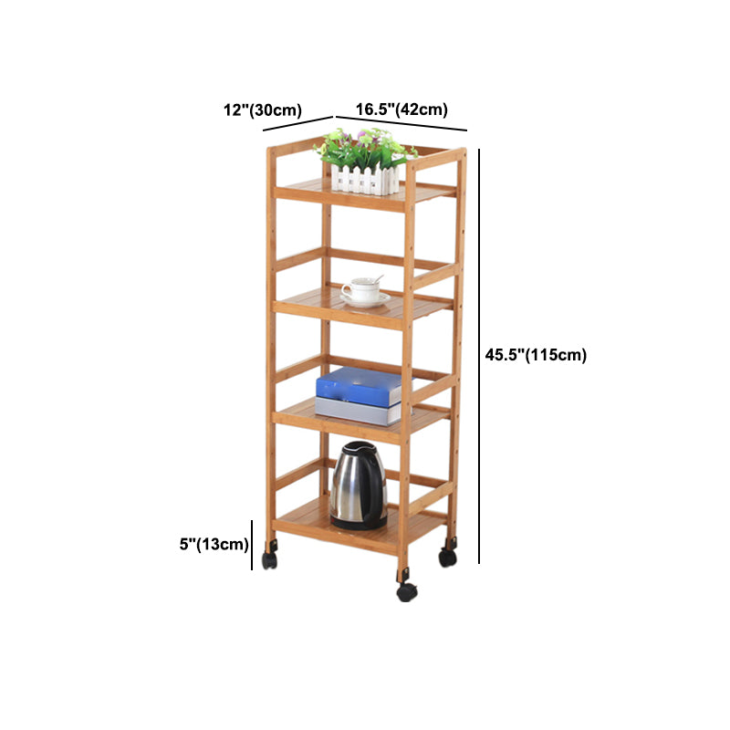 Brown Color Modern Style Bookshelf Bamboo Bookcase for Study Room