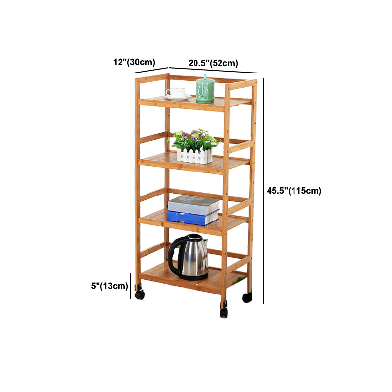 Brown Color Modern Style Bookshelf Bamboo Bookcase for Study Room